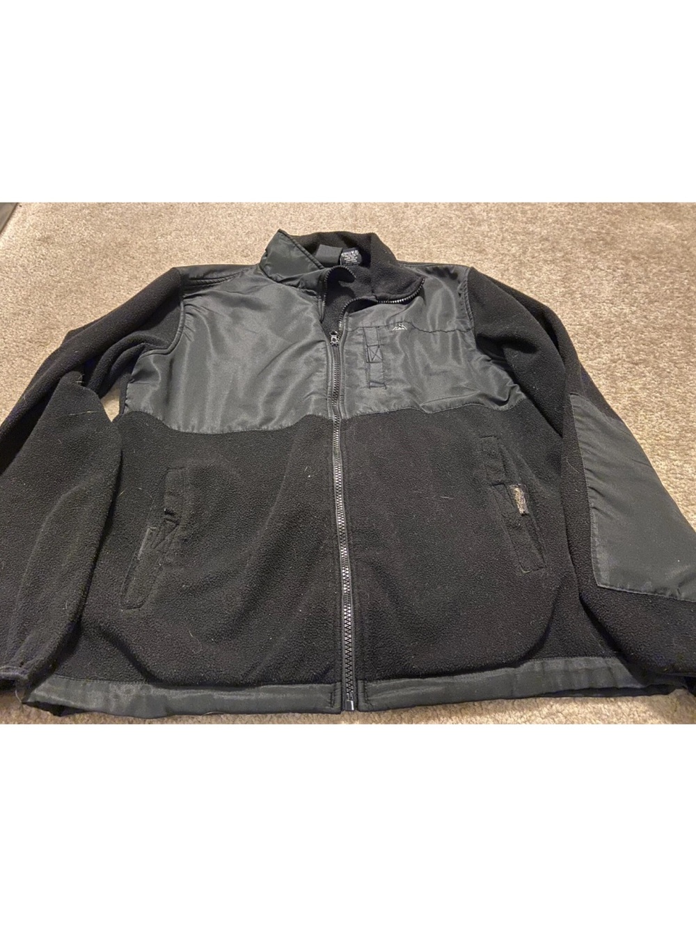 Snozu Black Men's Jacket Zip Up Fleece Windbreaker Size Medium